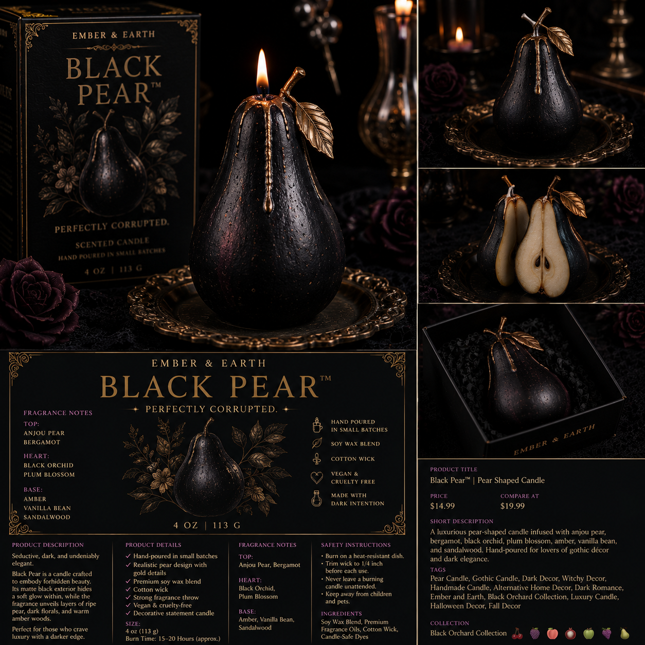 Black Pear Soy Candle