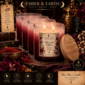 Ashes & Saffron Candle Set | 4 Pack Scented Candles | Smoky Amber & Saffron | Dark Floral Candle Set | Gothic Gift | Ember & Earth