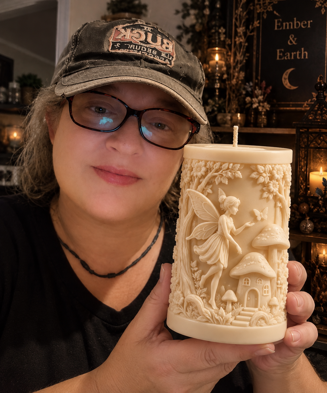 Enchanted Fairy Garden Candle | Fairy & Mushroom Candle | Woodland Fantasy Candle | Cottagecore Decor | Whimsical Gothic Candle | Ember & Earth