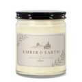 9oz Clear Jar Candle | 3"x2" White Label | Black Lid