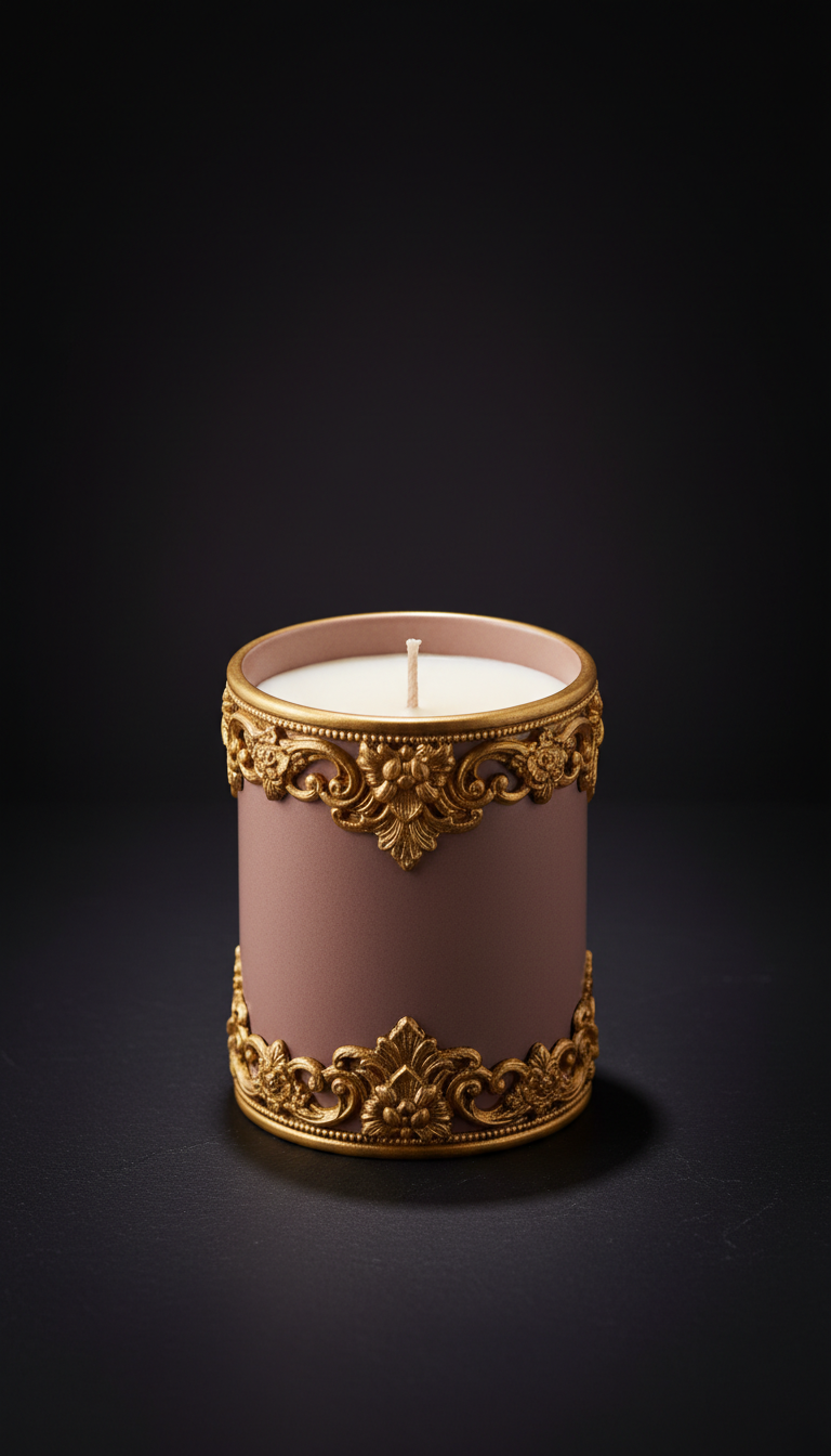 Victorian Apothecary Candle with Gilded Accents