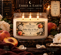 White Rose & Peach Candle | Peach & Rose Scented Candle | Romantic Floral Candle | Fruity Floral Candle | Elegant Home Decor | Ember & Earth