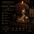 Coral Siren | Handcrafted Mermaid Bust Candle | Gothic Coastal Décor | Luxury Soy Wax Sculpture | Dark Fantasy Candle | Ember & Earth