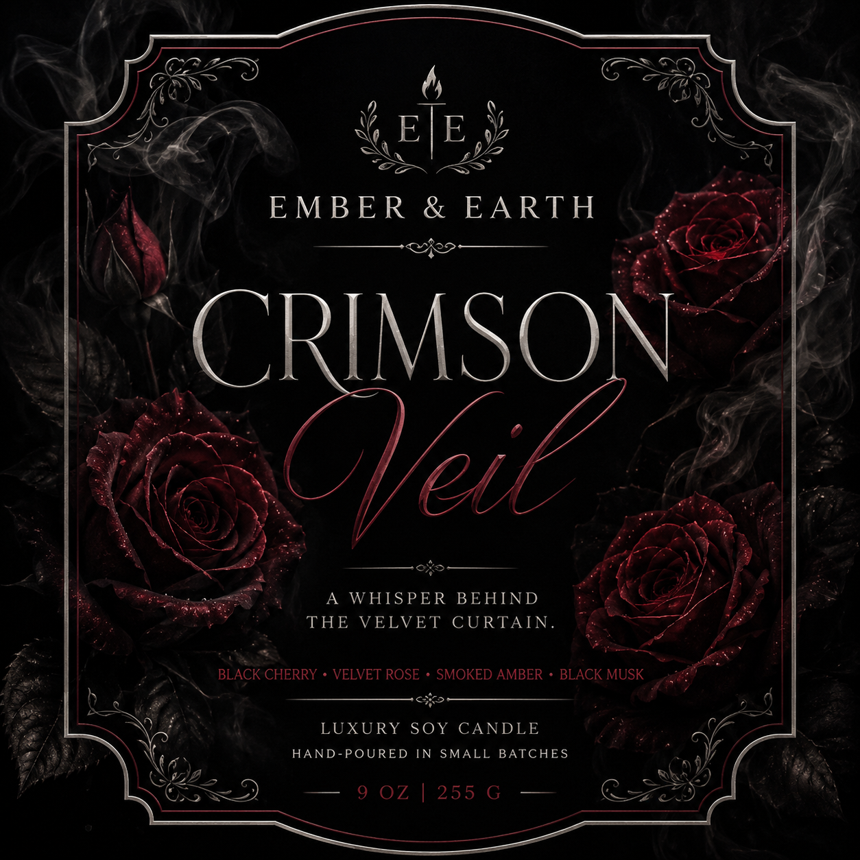 Crimson Veil Luxury Soy Candle