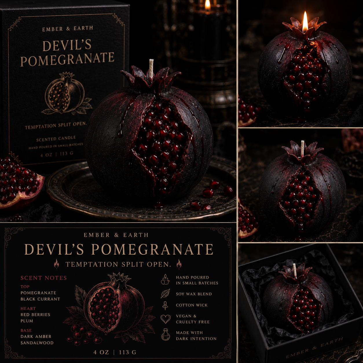 Devil's Pomegranate Soy Candle