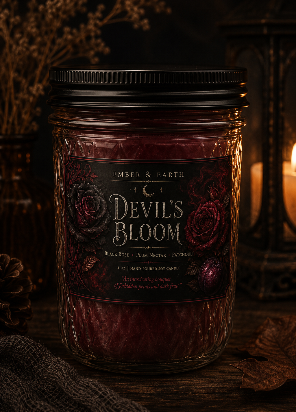 Devil's Bloom 4oz Luxury Soy Candle