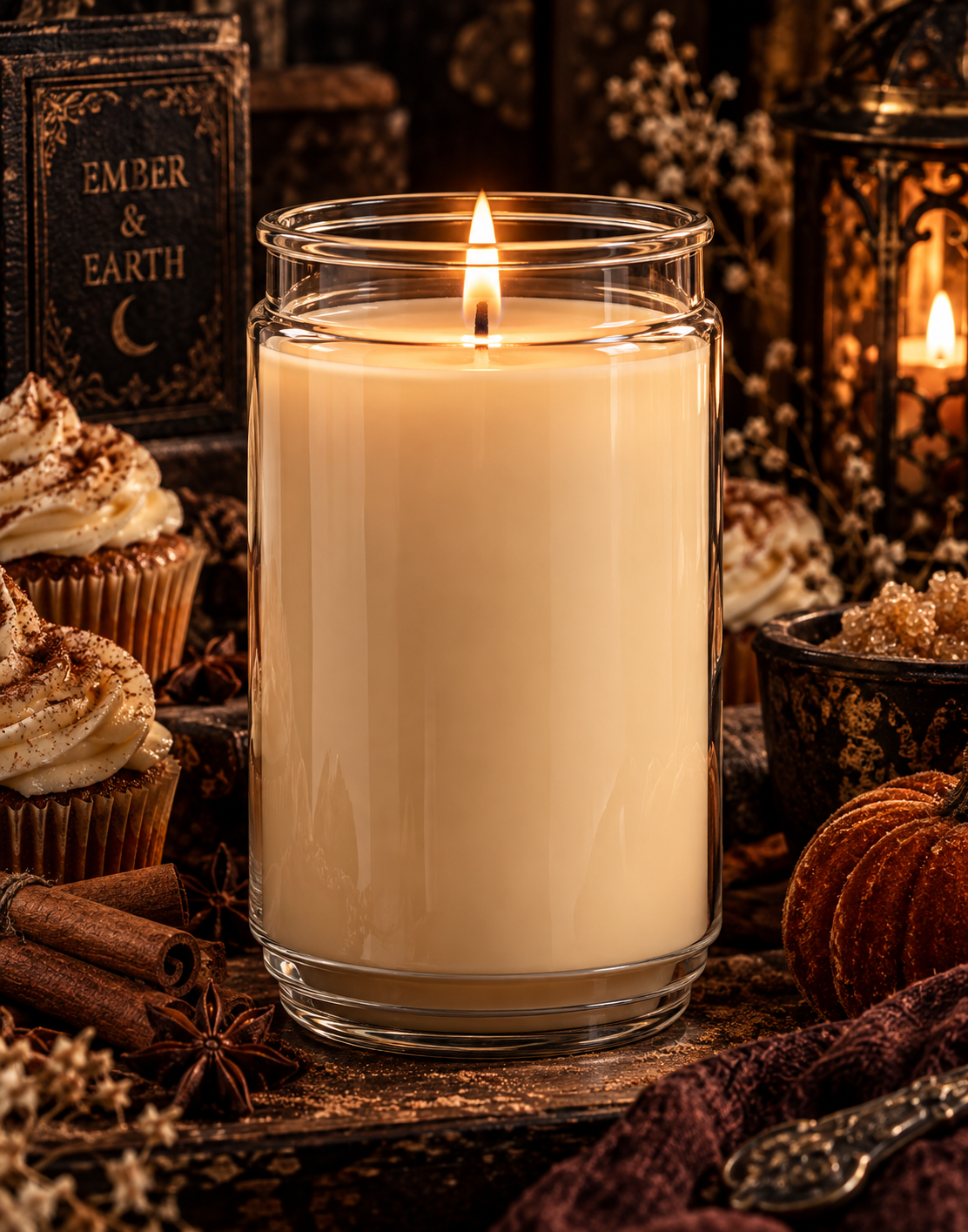 Enchanted Spice Cake Candle | Pumpkin Ginger Spice | Cozy Fall Soy Candle | Witchy Cottagecore Candle | Ember & Earth