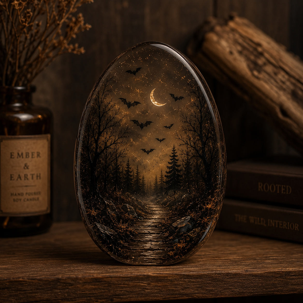 Moonlit Woodland Resin Decor