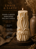 Ember & Earth Minimal Hand-Carved Pillar Candle