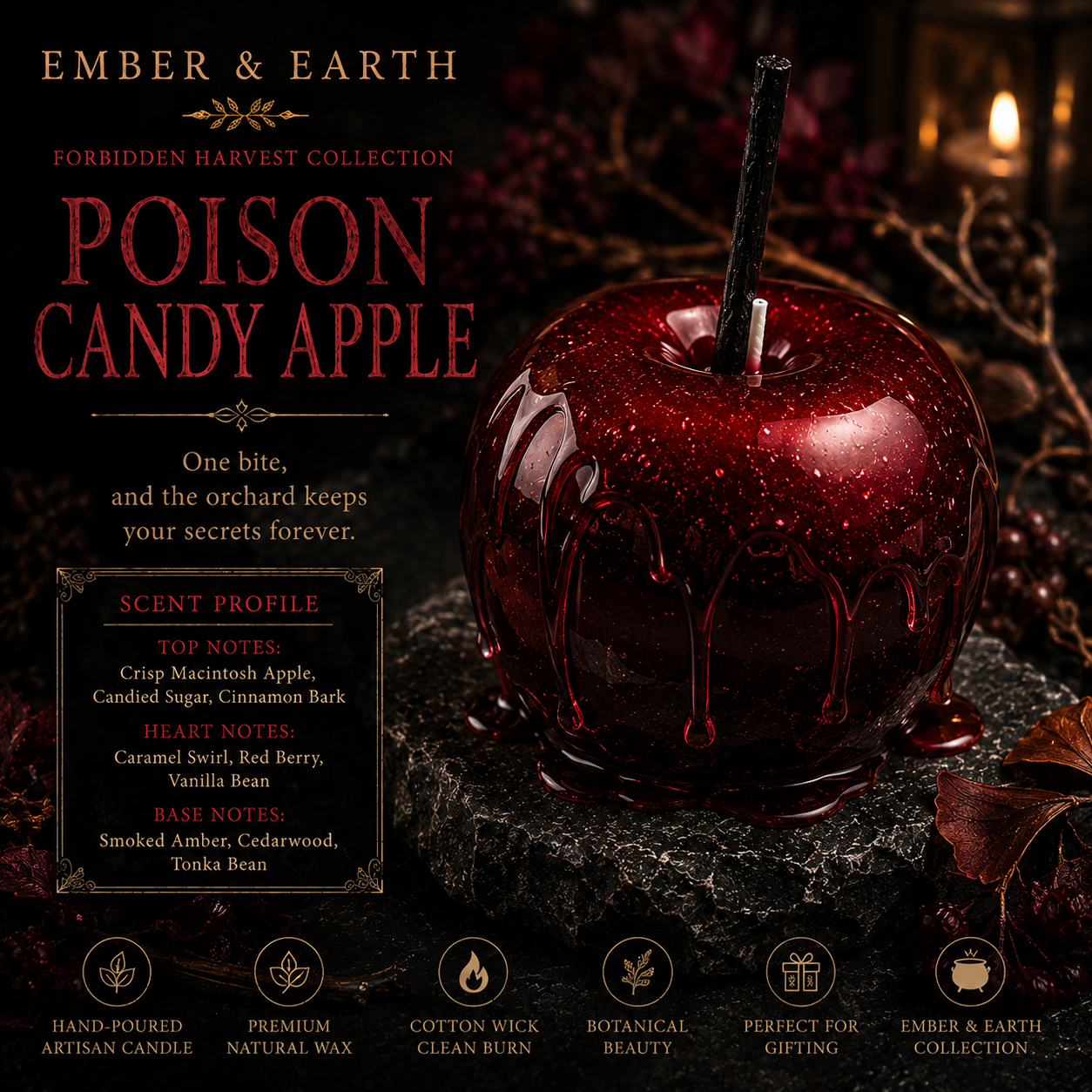 Ember & Earth Forbidden Harvest Collection Poison Candy Apple