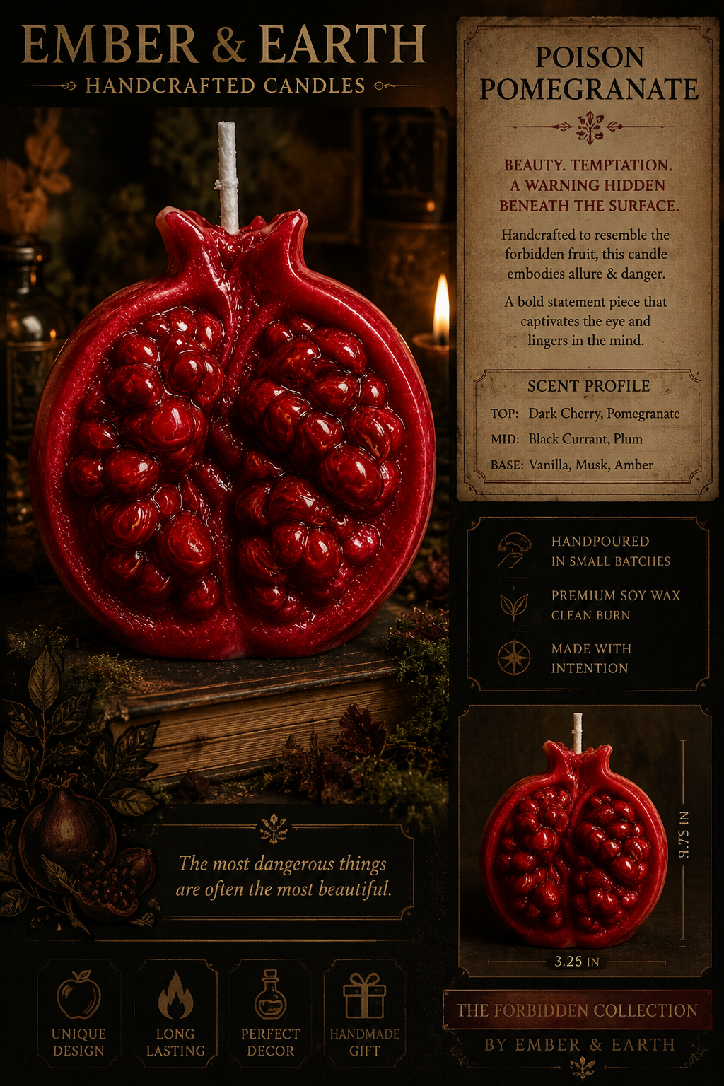 Devil's Pomegranate Soy Candle