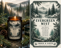 Evergreen Mist Candle | Pine Forest Candle | Spruce & Fir Soy Candle | Woodland Home Fragrance | Nature Inspired Gift | Handmade Candle