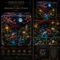 Moonlit Koi Pond | Pocket World Miniature Resin Diorama | Handcrafted Zen Garden Collectible | Enchanted Water Garden | Fantasy Resin Art