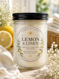 Lemon & Linen | Soy Candle | Lemon Zest, Fresh Linen & White Musk