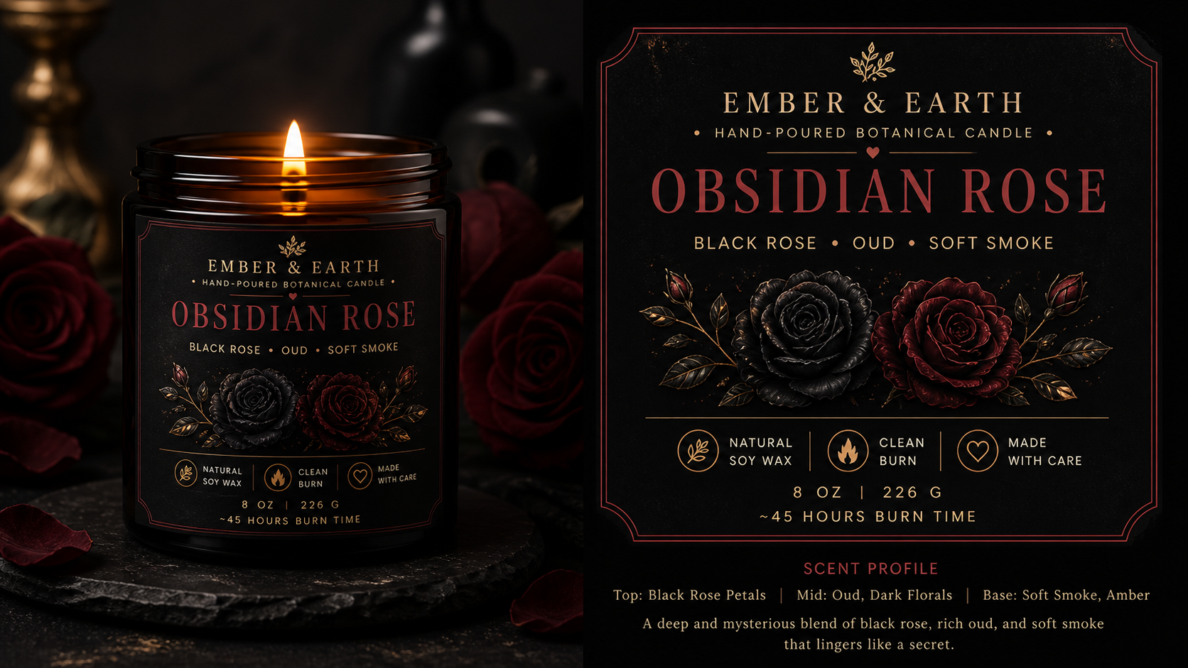 Ember & Earth – Obsidian Rose