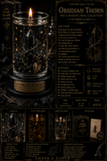 Curator's Relic No. 009 Obsidian Thorn The Curator's Trial Collection By Ember & Earth  "Even the sharpest thorn can protect something beautiful."