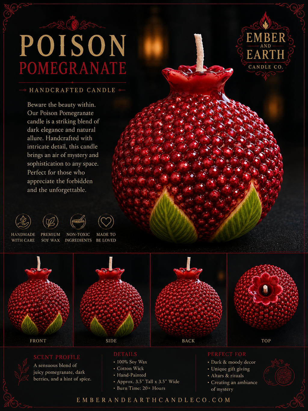 Devil's Pomegranate Soy Candle