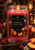 Raspberry Peach Frosé Candle | Raspberry Peach Soy Candle | Fruity Summer Candle | Sweet Berry Candle | Unique Gift | Ember & Earth