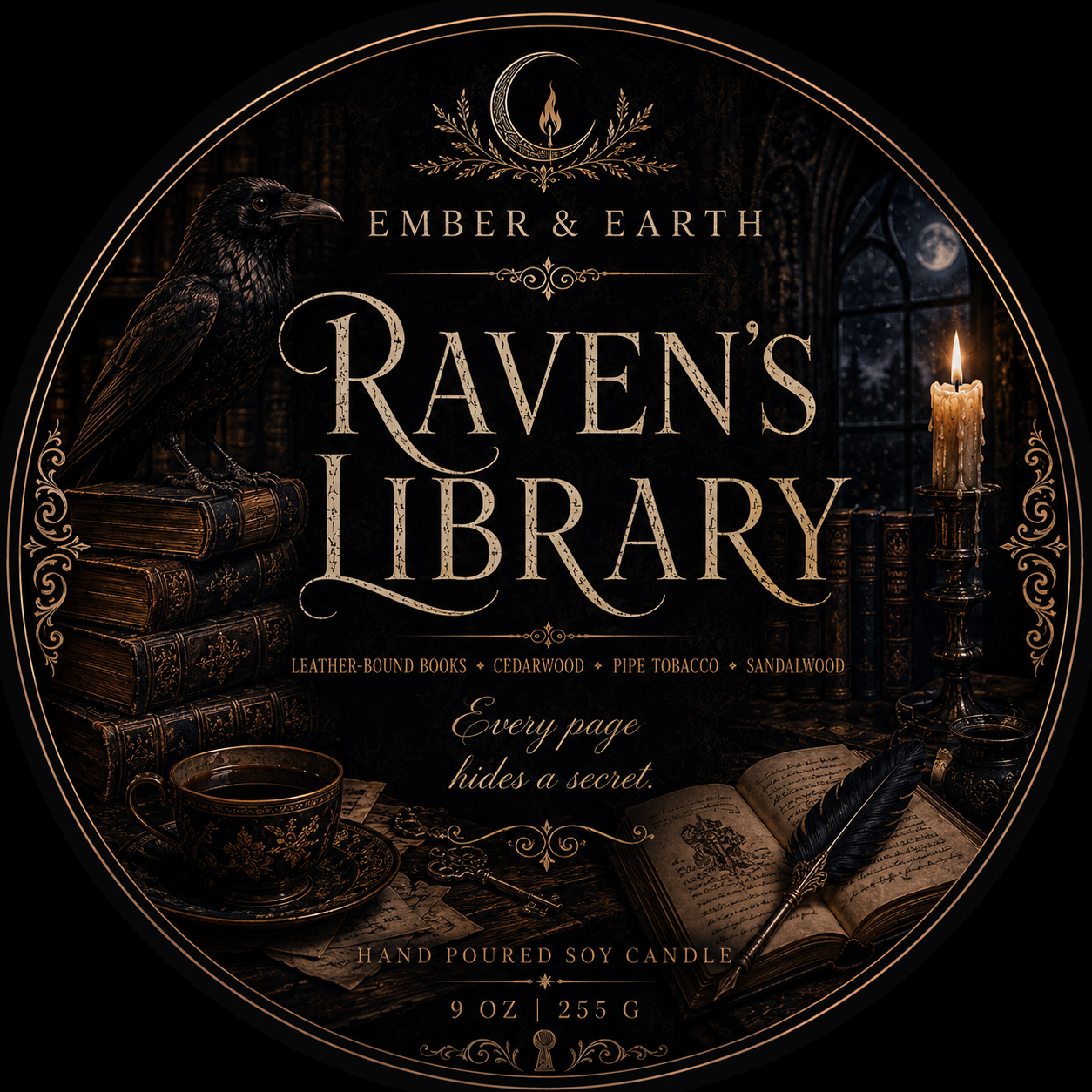 Raven's Library Gothic Soy Candle