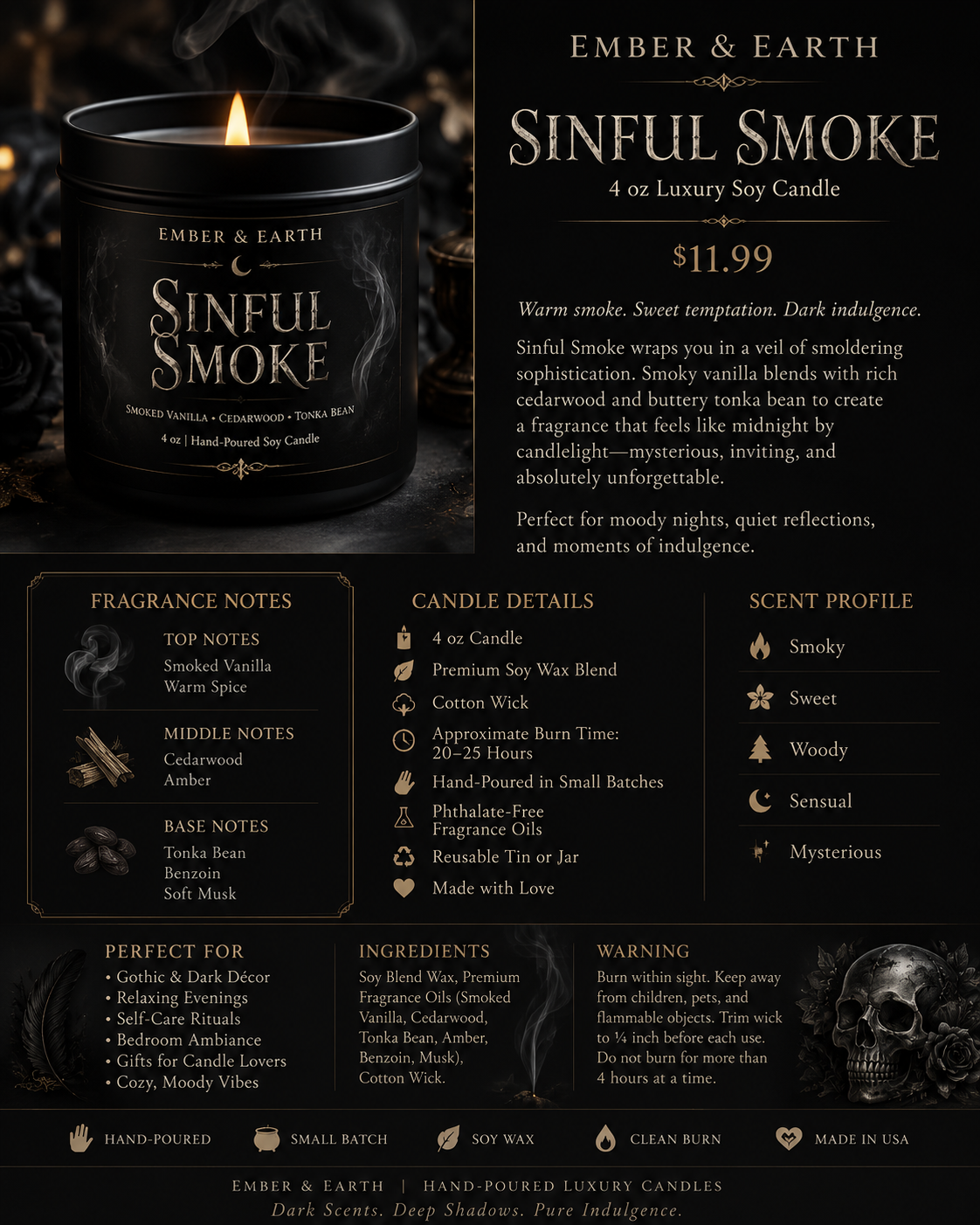 Sinful Smoke Luxury Soy Candle