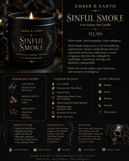 Sinful Smoke Luxury Soy Candle