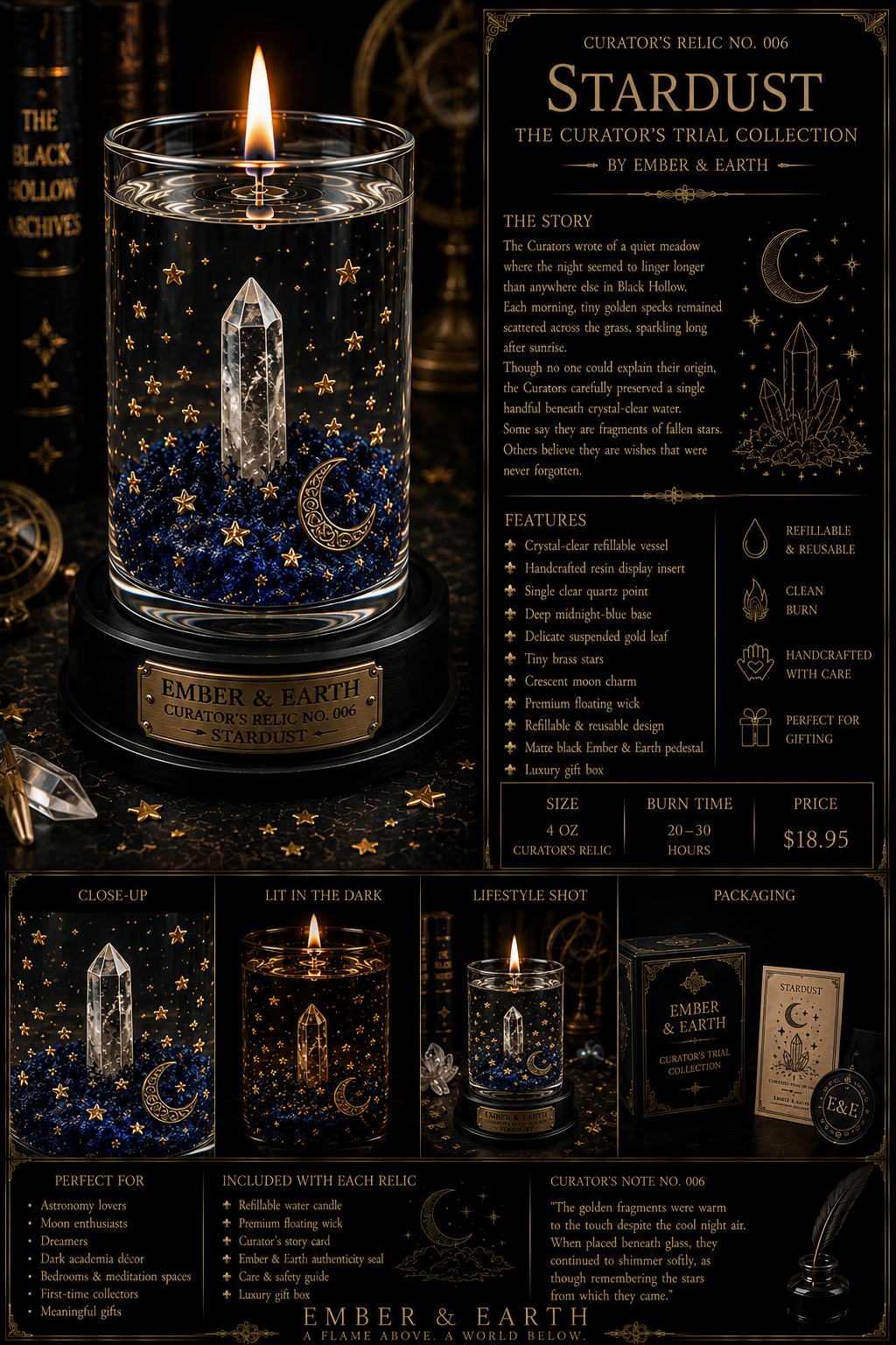 Curator's Relic No. 006 Stardust The Curator's Trial Collection By Ember & Earth  "A handful of stars, gathered before dawn."