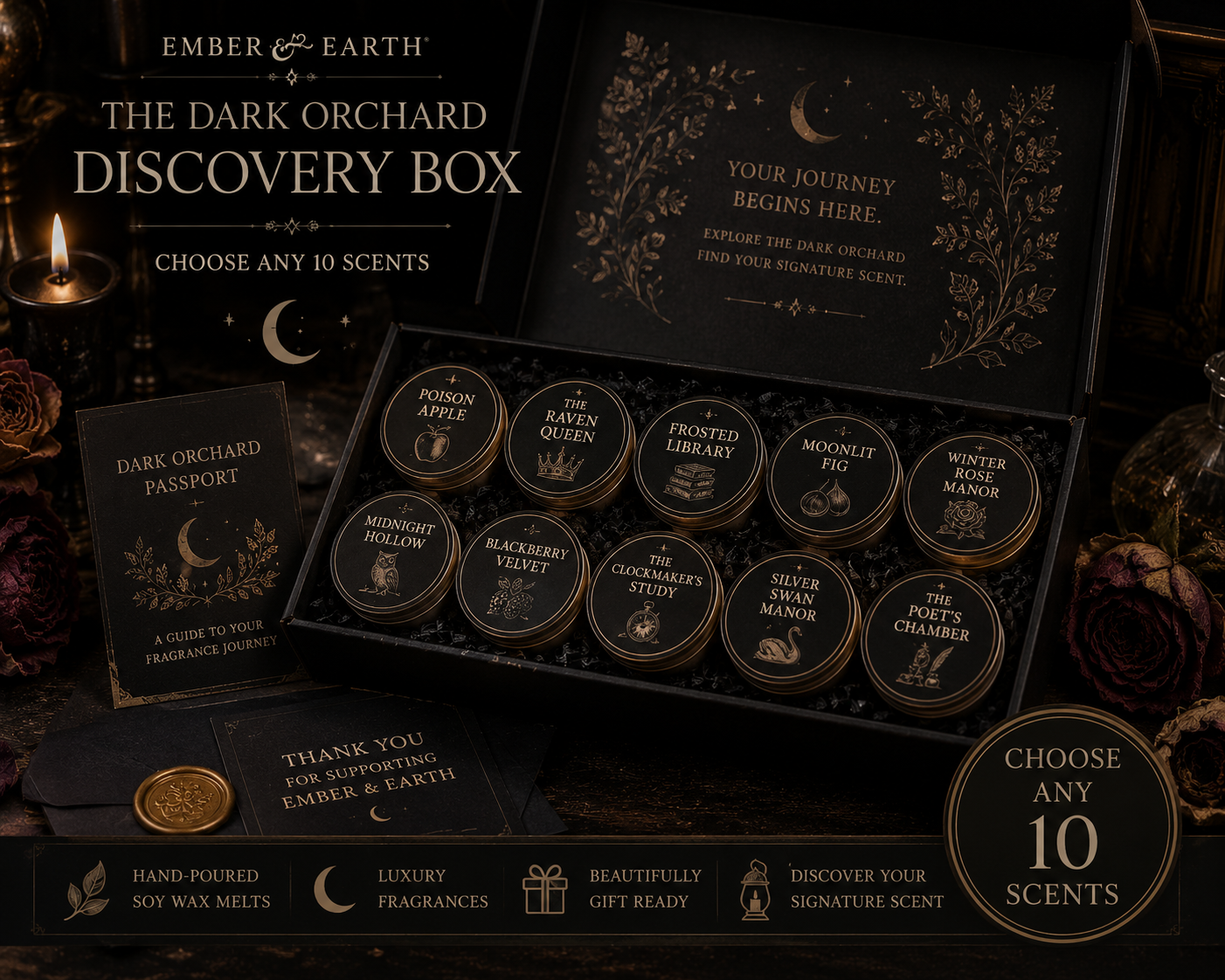 🌙 Ember & Earth — The Dark Orchard Discovery Box