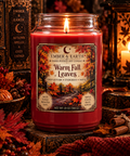 Warm Fall Leaves Candle | Autumn Soy Blend Candle | Crisp Leaves & Spiced Woods | Cozy Fall Candle | Ember & Earth